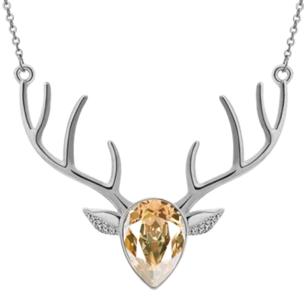 Crystal Deer Pendant Necklace